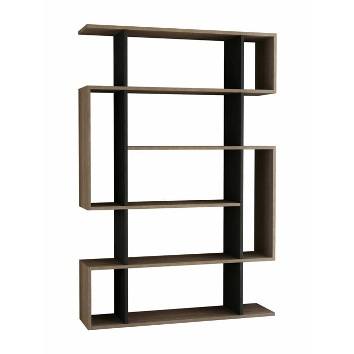 Libreria Agamermis, Scaffale da ufficio, Mobile portalibri, Biblioteca, 110x26h161 cm, Quercia e Antracite