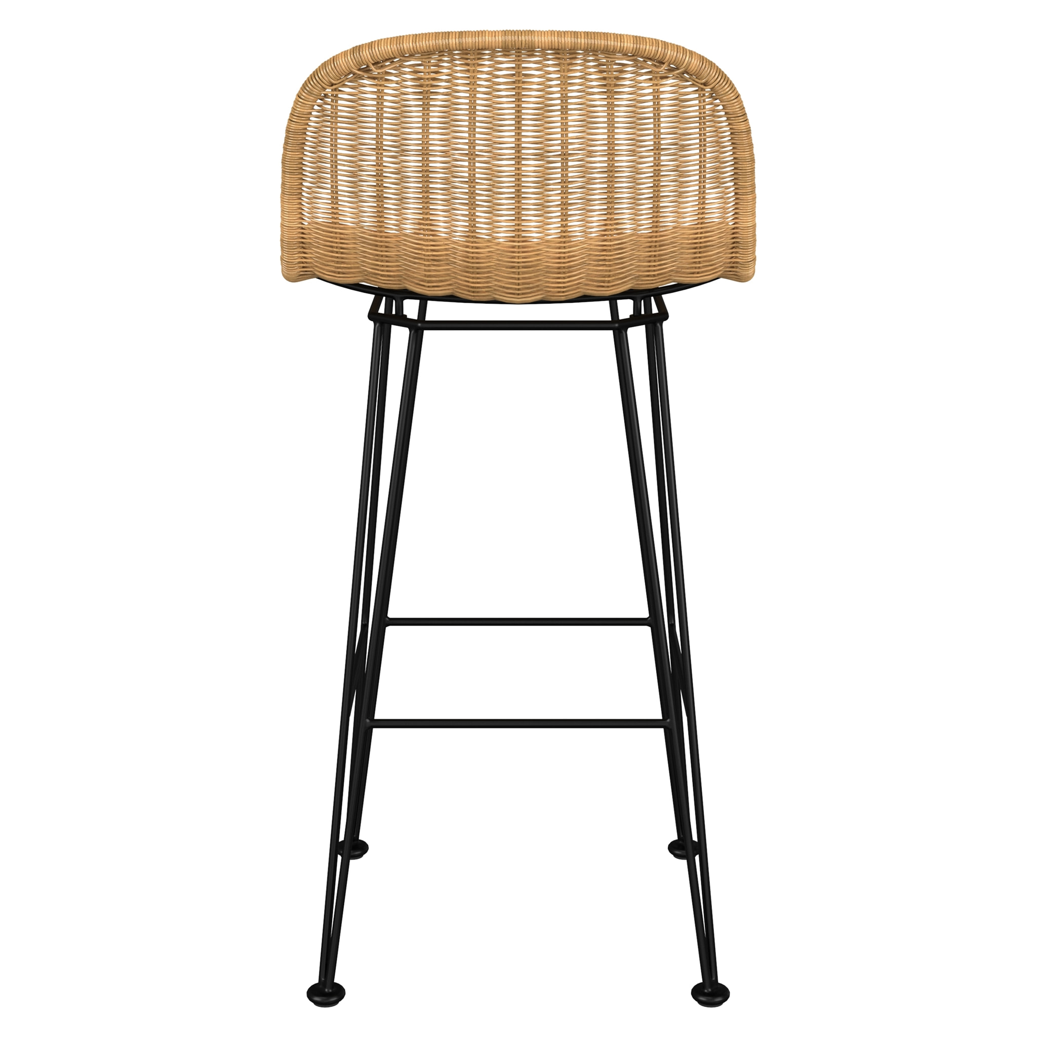 Lot de 2 chaises de bar 76 cm en résine tressée marron - Jigani
