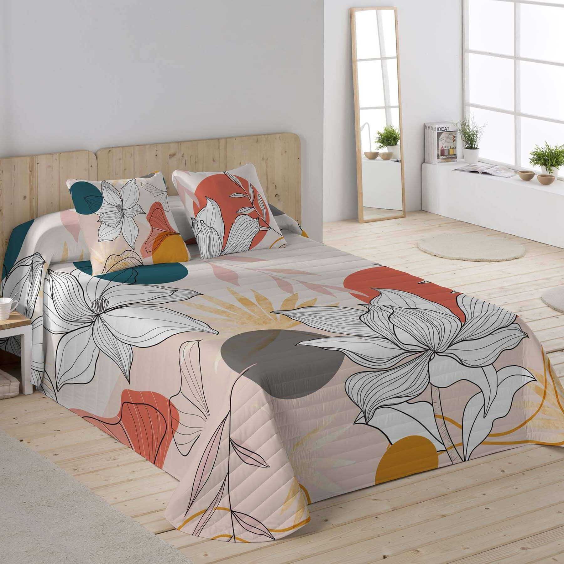 Icehome - Colcha Bouti Estampada - 100% Algodón - 70 gr/m² - Naida