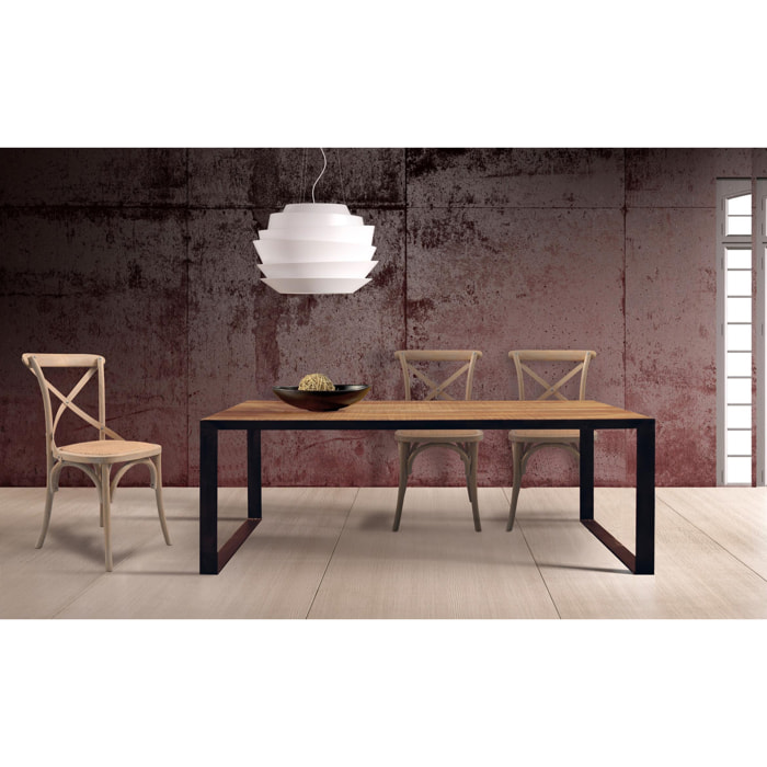 Mesas de Comedor de Madera de Mango 180 Cm Estilo Industrial