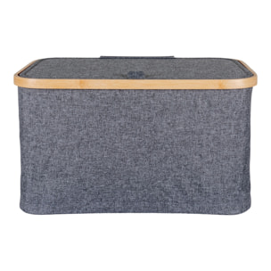 Cestino Noto in bambù e tessuto grigio scuro 45x30x25 cm