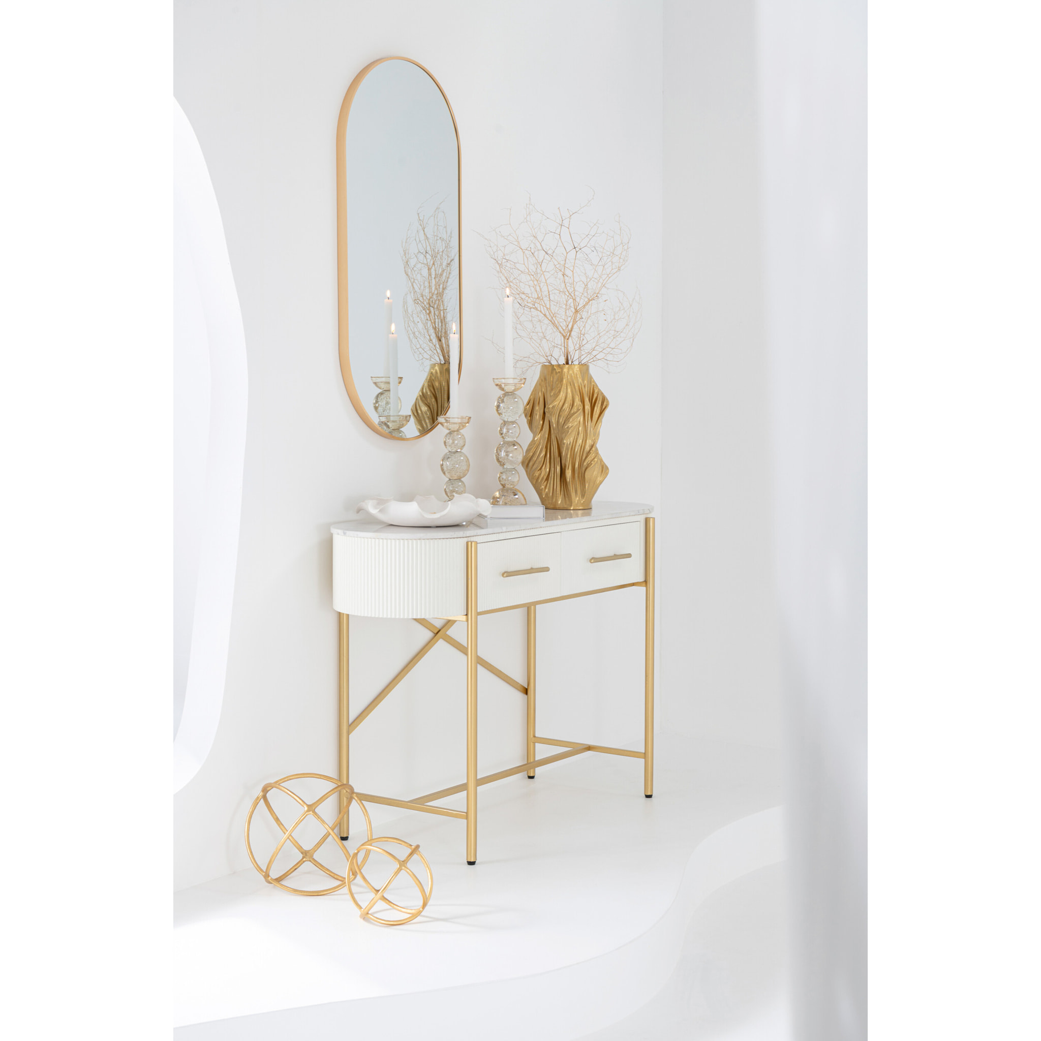 J-Line décoration Boule Sculpture - aluminium - or - large