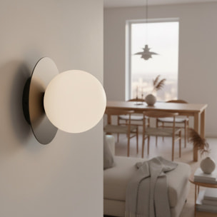 Lampada da parete Americana K1 in acciaio nero opaco