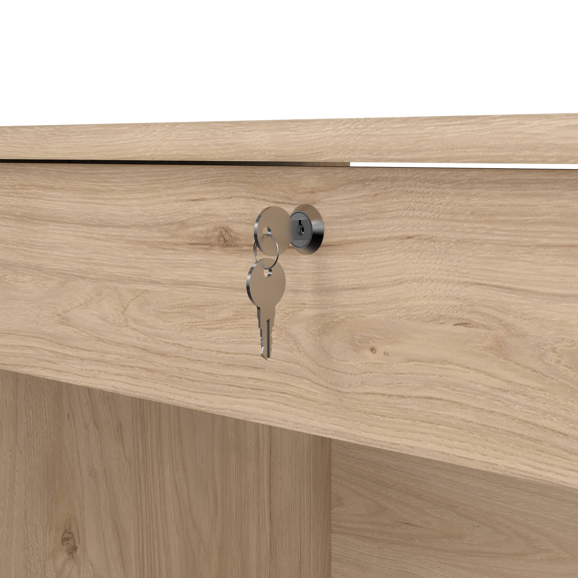 Scrivania Franklin, Scrittoio multiuso, Tavolo per ufficio porta PC, Piano di lavoro, 109x49 h76 cm, Rovere