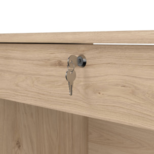 Scrivania Franklin, Scrittoio multiuso, Tavolo per ufficio porta PC, Piano di lavoro, 109x49 h76 cm, Rovere