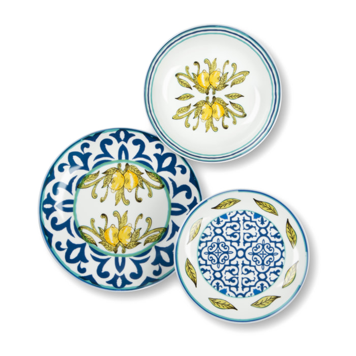 Service 18 assiettes Excelsa Amalfi, porcelaine, multicolore