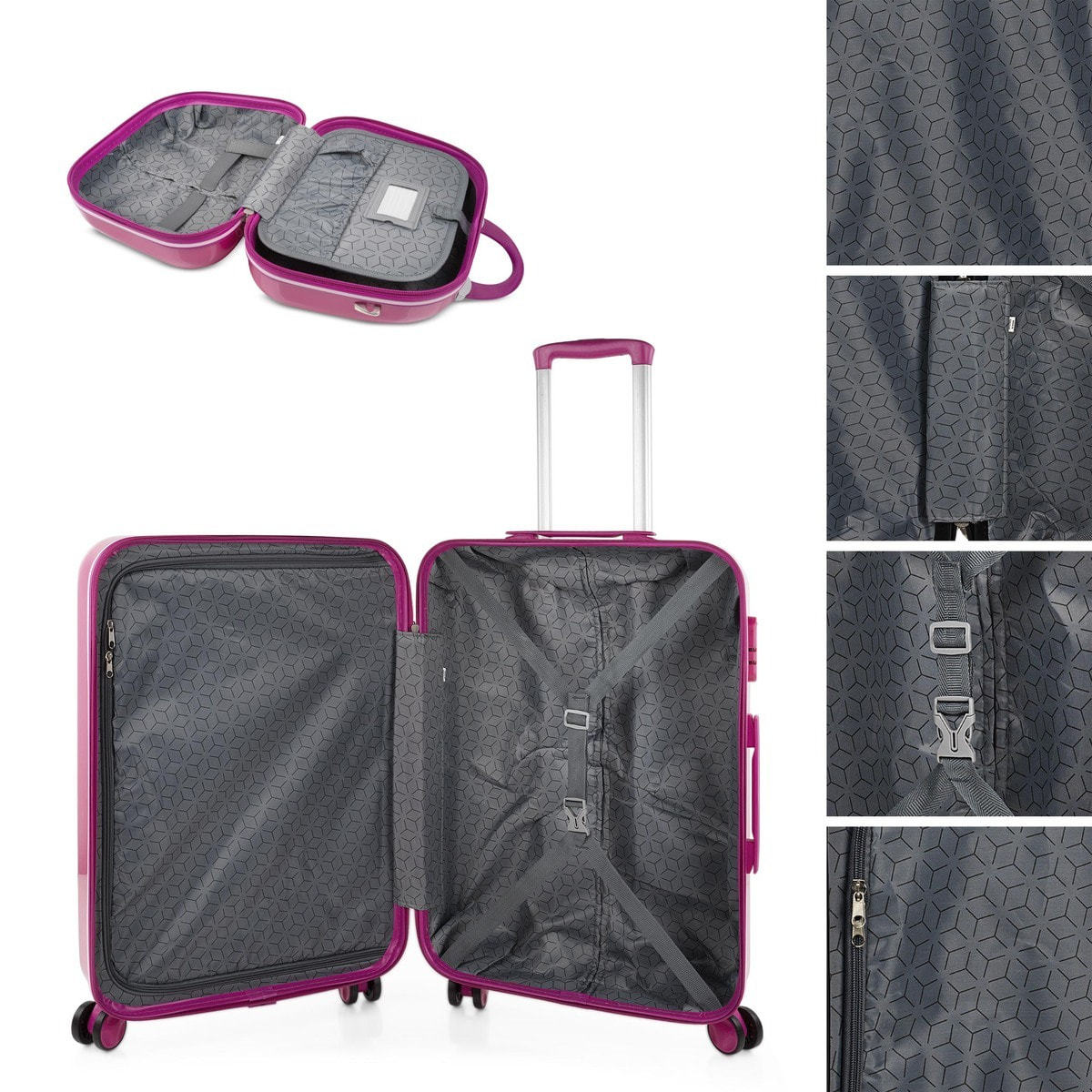 Juego De Maletas Pc Itaca Base Fucsia Fucsia Unicornios