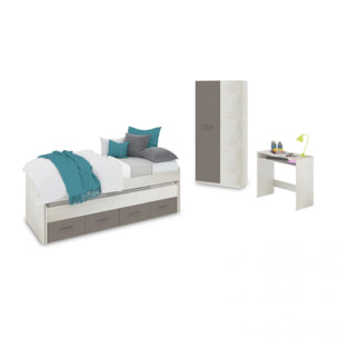 Dormitorio juvenil Axim Max Blanco Alpes - Basalto