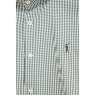 Camisa vichy verde de corte slim con logo Rigby Go