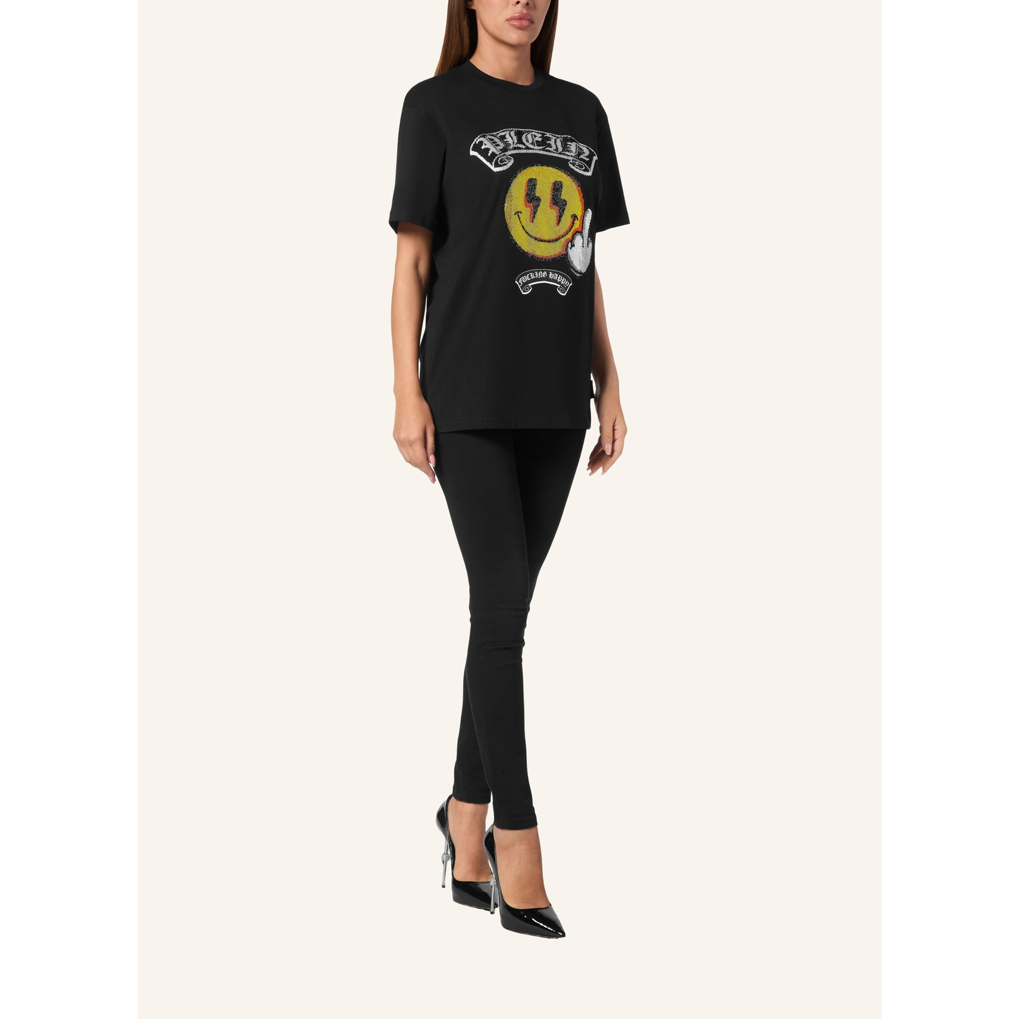 PHILIPP PLEIN T-shirt vestibilità uomo SMILE