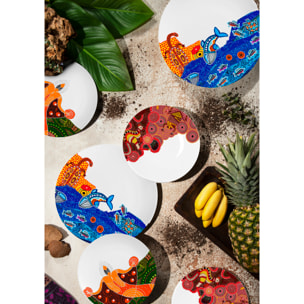 Service de table 18 pièces Excelsa – Australian, Porcelaine Multicolore