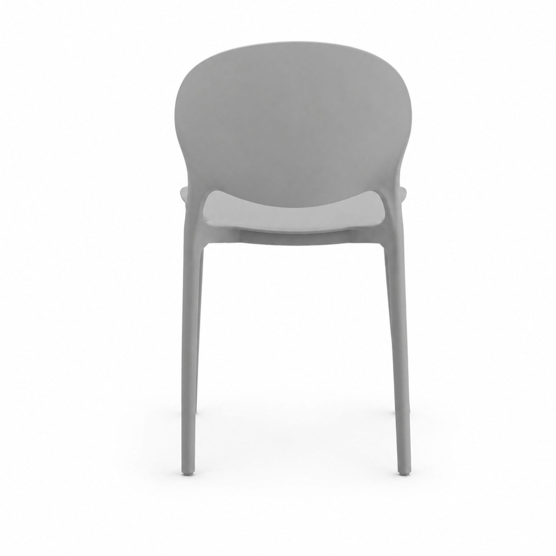 Set di 2 sedie SANTA CRUZ in polipropilene grigio, impilabili