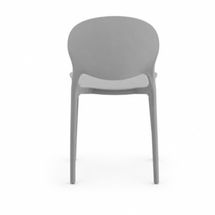 Set di 2 sedie SANTA CRUZ in polipropilene grigio, impilabili