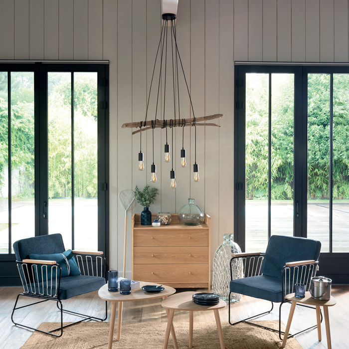 Ampoule LED "Larme" ambrée - filament droit E27