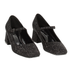 Zapatos de tacón negro-negro brillante