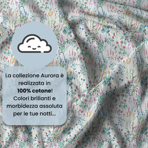 PARURE COPRIPIUMINO MATRIMONIALE AURORA STAMPA DIGITALE -100% cotone Made in Italy