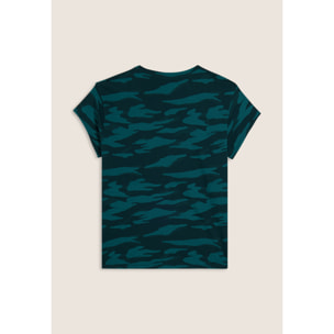 T-shirt camouflage con maniche ad aletta