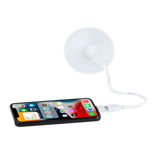 Ventilatore flessibile compatibile con USB e USB-C, con collo orientabile per dirigere il flusso d'aria. Compatto, leggero e senza bisogno di batterie, ideale per smartphone, laptop e batterie esterne.