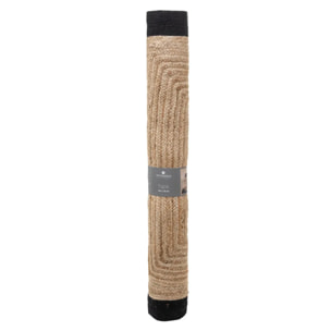 Tapis "Kahi" en jute bord noir 120x170cm