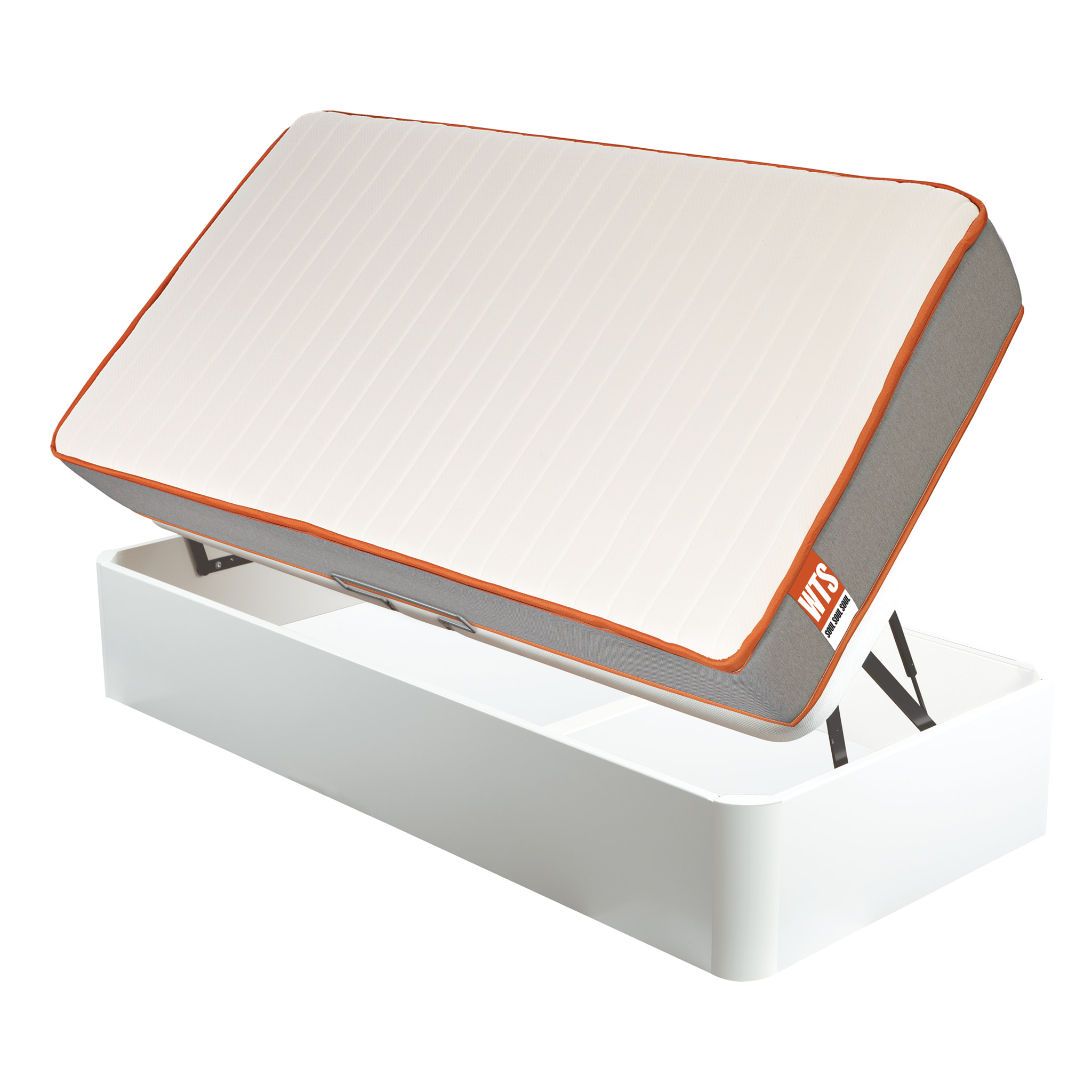 Pack SOUL, Colchón Sostenible HR con Visco y Canapé Juvenil Apertura Lateral Blanco WHAT THE SLEEP, Entrega, Montaje en Domicilio y Retirada de Usado Incluida