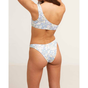 Top de bikini asimétrico con estampado