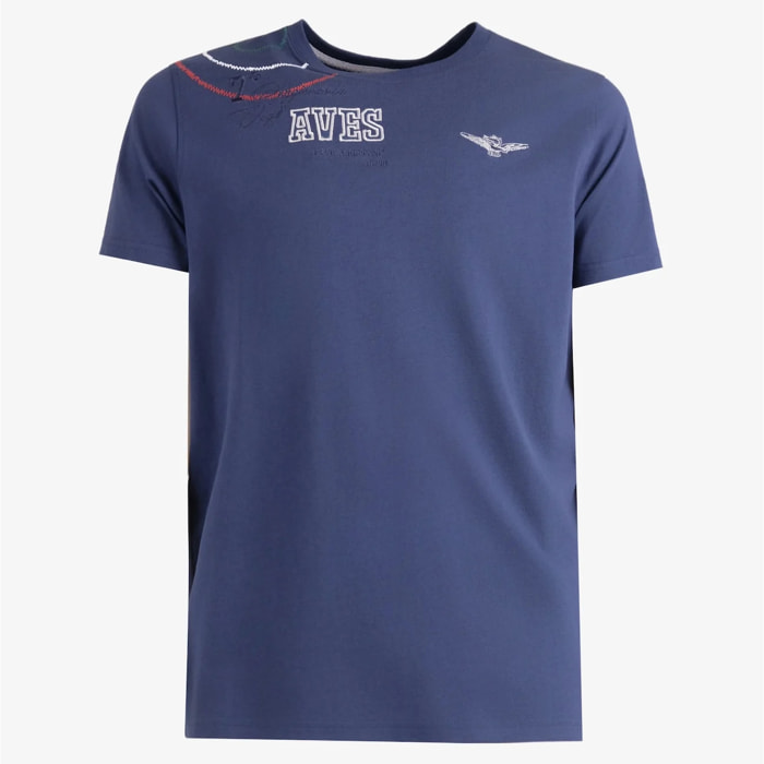 T-shirt Esercito blu in cotone uomo