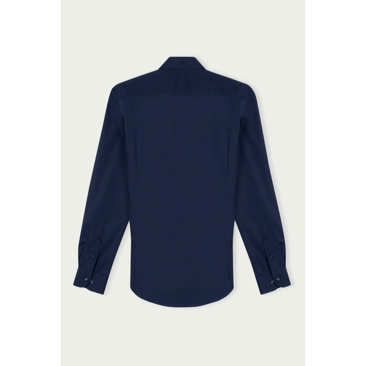 Camicia Uomo 1 Bottone Francese Slim Popeline Stretch Unito Blu