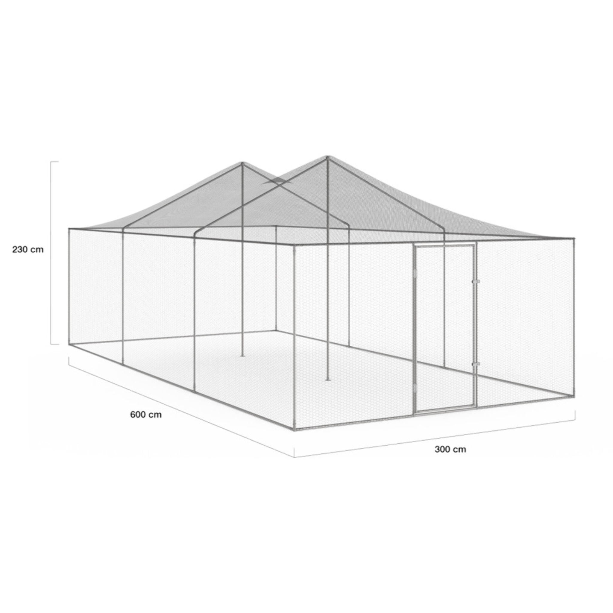 Volière grillagée 18m² - 6x3m