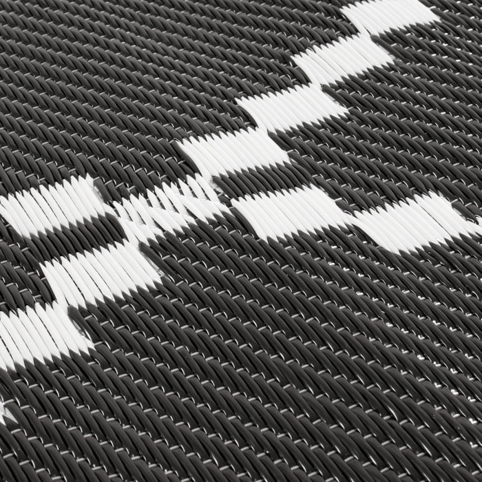 Scoobi - tapis d'exterieur noir motif éthnique