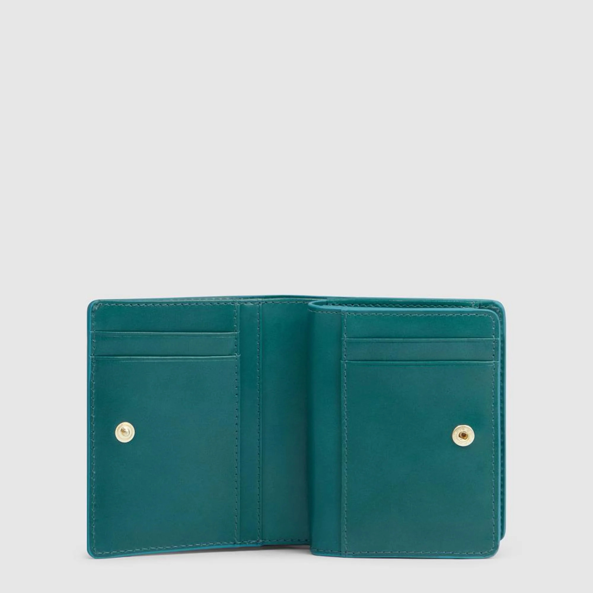 Piquadro Portafogli da piccolo in pelle con porta monete, portacarte di credito e protezione RFID