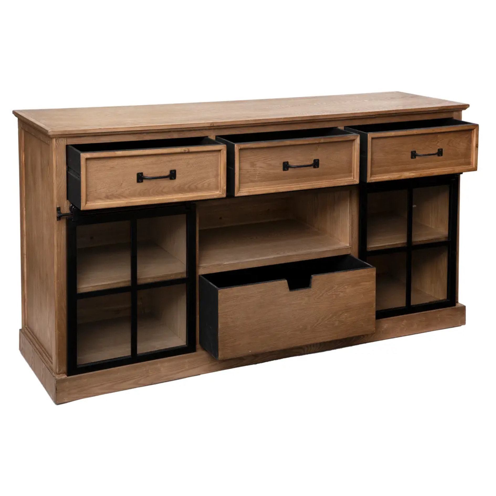 Buffet 2 portes "Danik" bois naturel 160x85cm