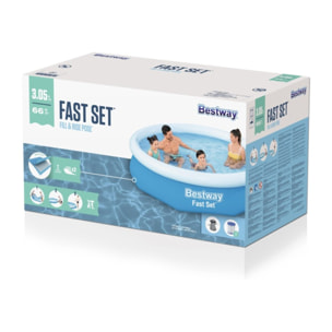 Bestway Piscine autoportante Ronde Fast Set 305 x 66 cm Filtration incluse