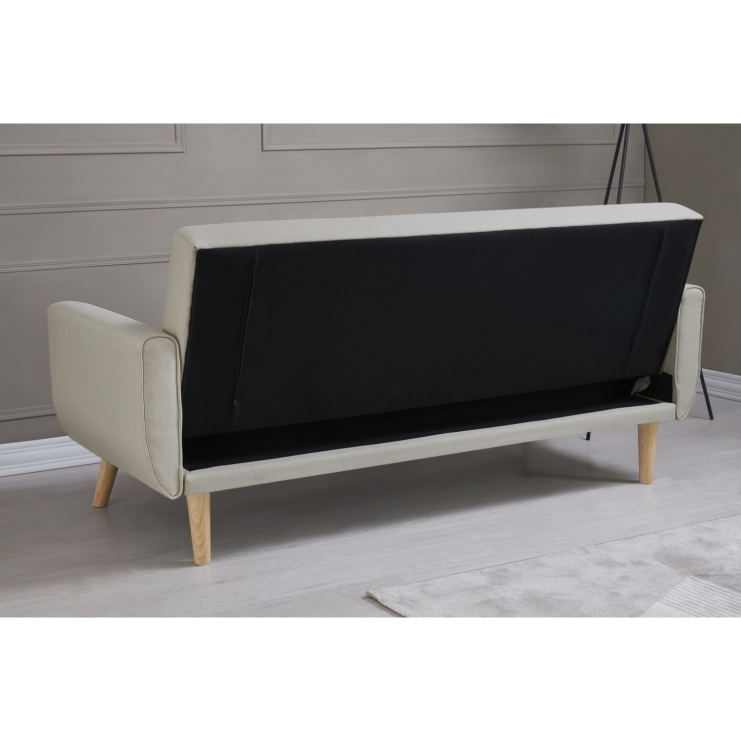 Canapé scandinave convertible 3 places en tissu beige NAKSKOV