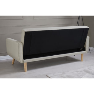 Canapé scandinave convertible 3 places en tissu beige NAKSKOV