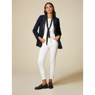 Oltre - Blazer con detalles de raso - Azul