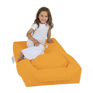 Sillón + puf para niños para exteriores naranja