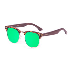 Gafas de sol PALO ALTO EPOKE - Marrón demi / Revo verde y patilla marrón bambú