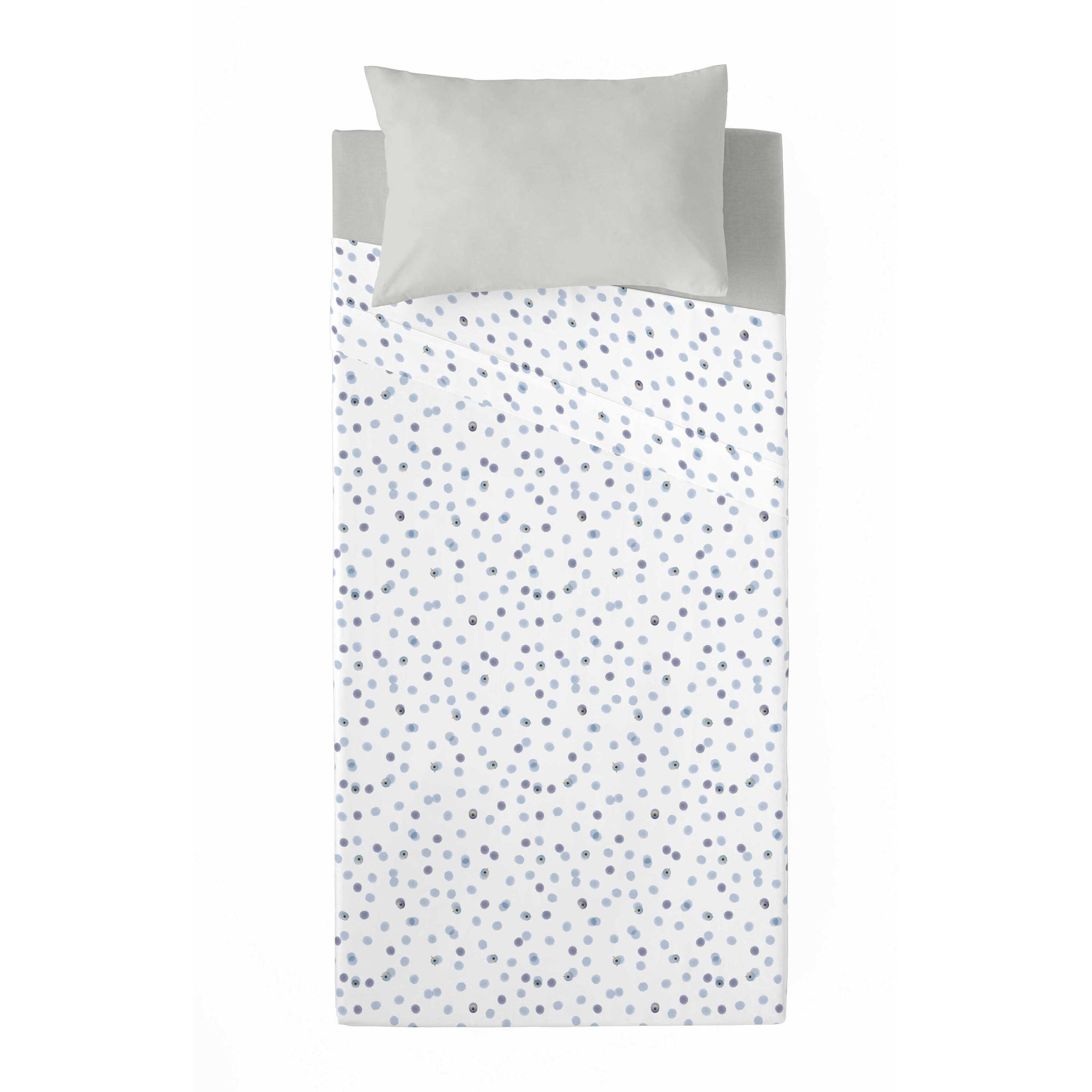 Popcorn - Juego de Sábanas Estampadas - Incluye 1 o 2 Fundas de Almohada - 100% Algodón - Isis Azul