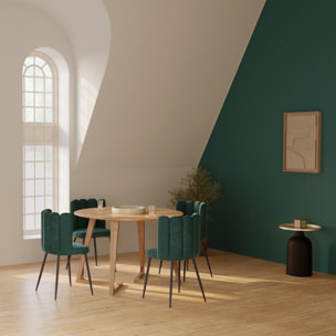 Table d'appoint ronde en métal noir et laiton D45 cm - Lyne