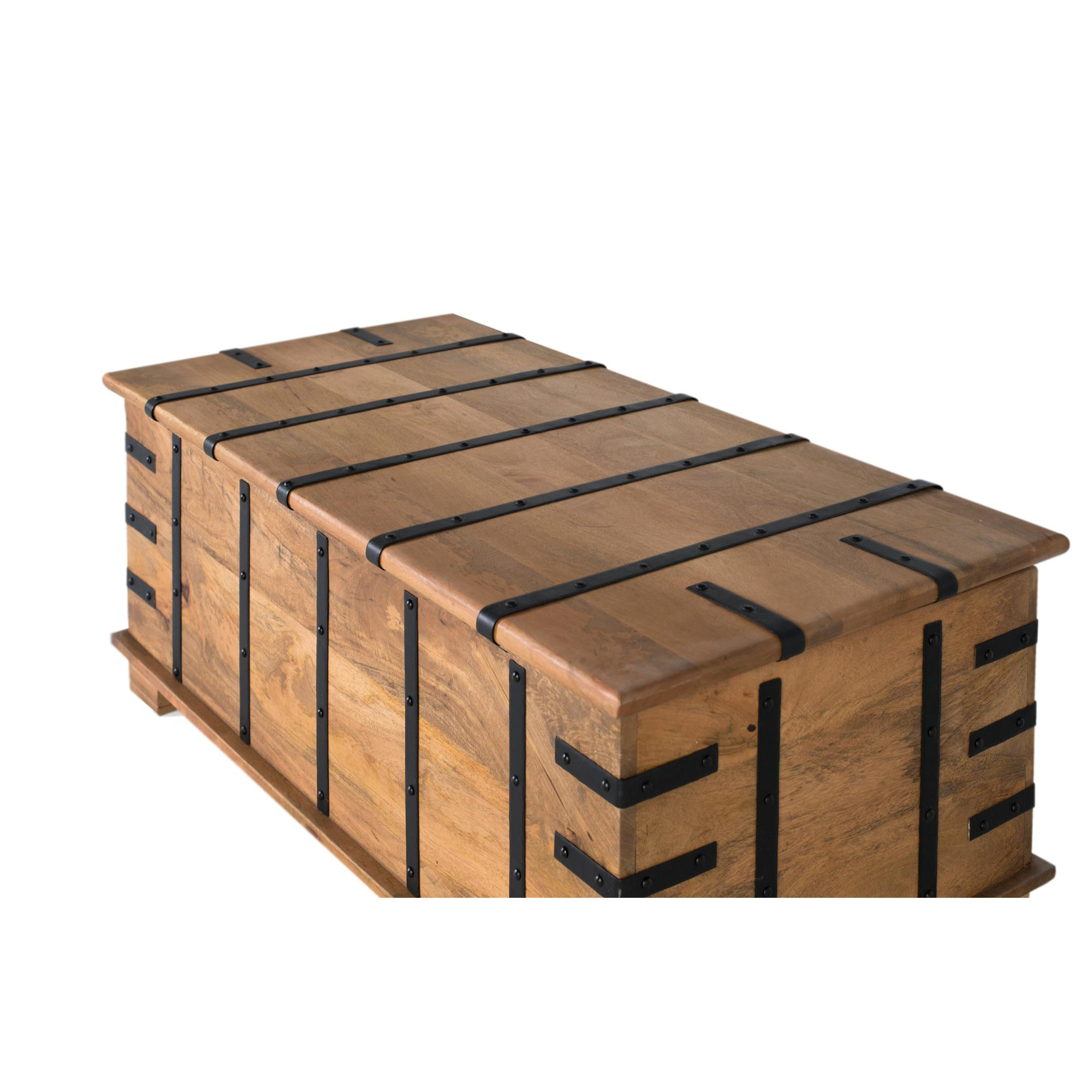Mesas de Centro de Madera de Mango 120 Cm Estilo Rústico Moderno
