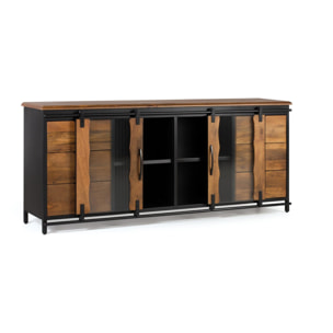 Aparador de Madera de Mango, Metal Estilo Industrial