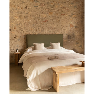 Funda para cabecero de lino verde de varias medidas