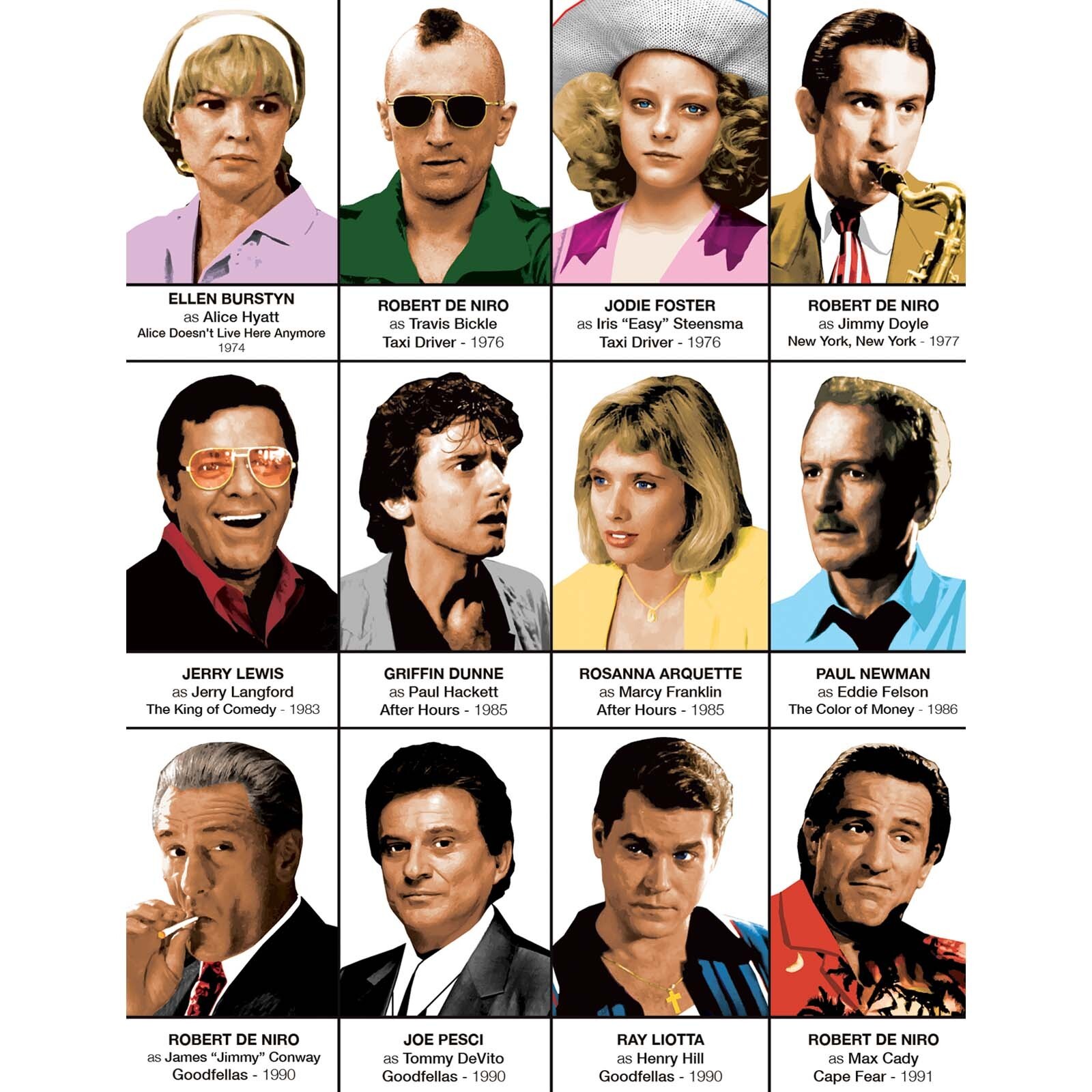 Affiche - Martin Scorsese characters - Olivier Bourdereau