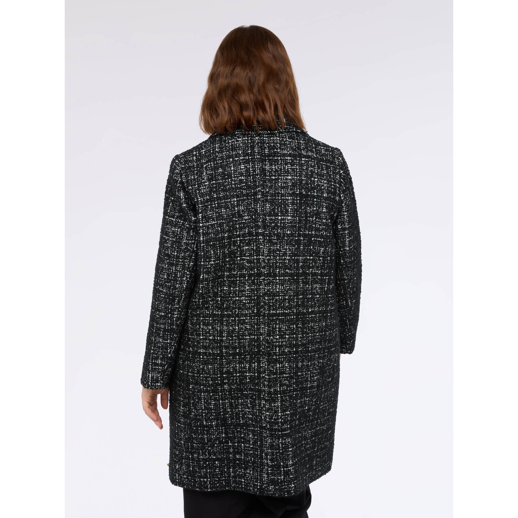 Fiorella Rubino - Cappotto tessuto bouclé in misto lana - Nero