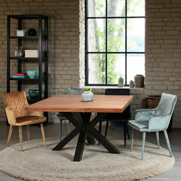 Fauteuil de table en velours gris (lot de 2) HAWAI