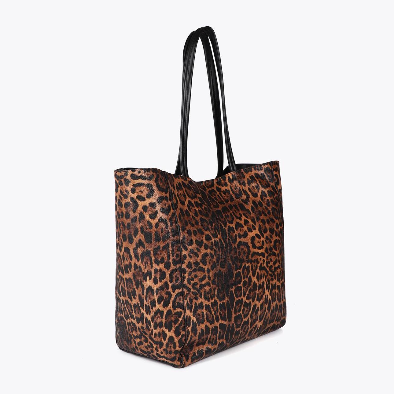Borsa shopper stampa leopardo con logo LC