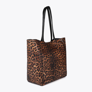 Borsa shopper stampa leopardo con logo LC