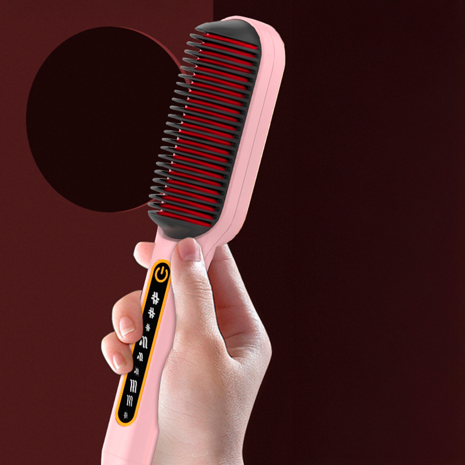 Cepillo alisador de pelo de 50W. 9 niveles de calor de 120°C a 210°C.
