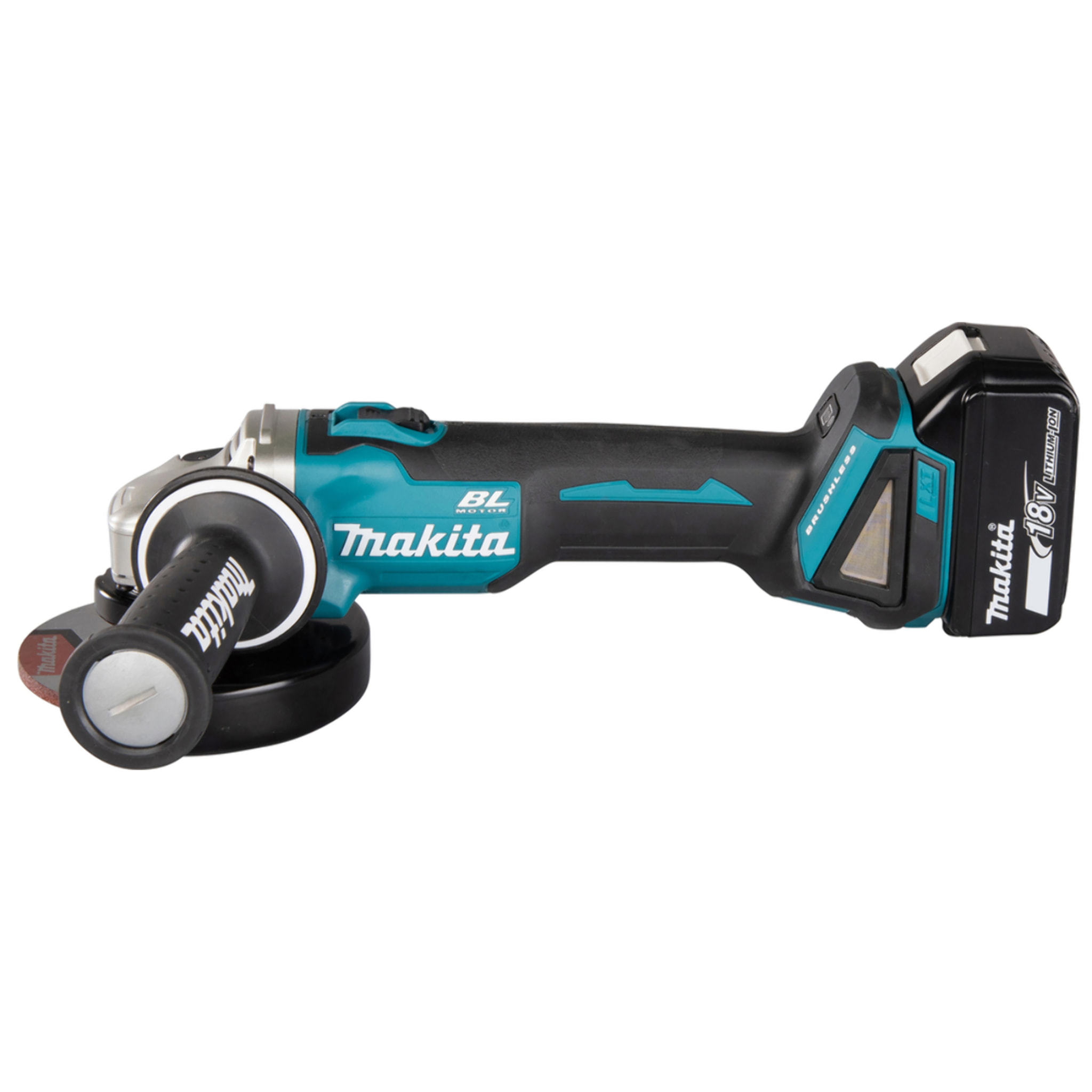 Meuleuse Ø 125 mm 18 V Li-Ion -MAKITA - avec 2 batteries 4Ah 18V - chargeur - MAKPAC - DGA504RMJ