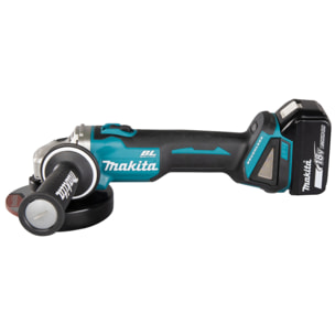 Meuleuse Ø 125 mm 18 V Li-Ion -MAKITA - avec 2 batteries 4Ah 18V - chargeur - MAKPAC - DGA504RMJ